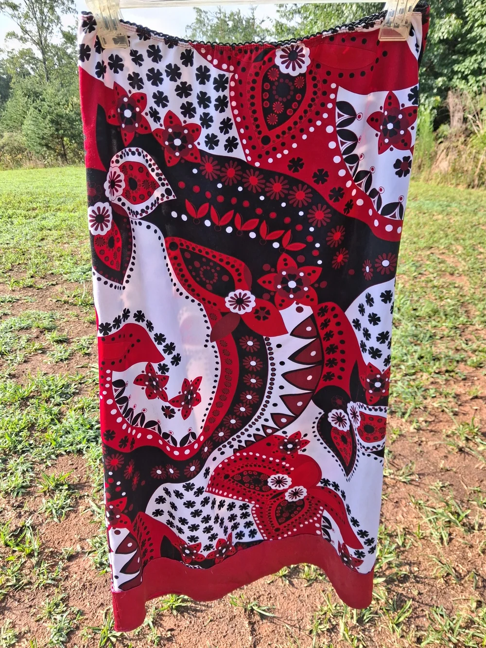 Cato Red Black White Paisley Girls' Skirt Size L (12-14)